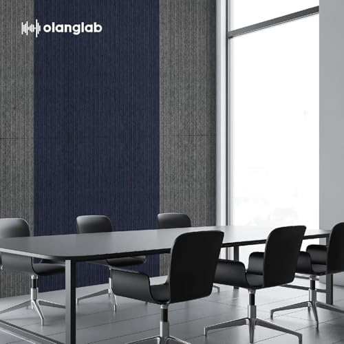 Olanglab Acoustic Wall Panels, 10 Pack, 48" x 24", Dark Blue