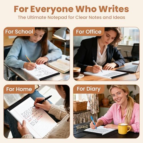2pcs Legal Pads 8.5 x 11, Perforated White Notepad 8.5x11, 50Sheets/Pad