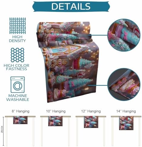 Christmas Table Runner Dresser Scarf 13 x 72 Inch Gingerbread House Gingerbread Man Cake Candy Table Runners Non-Slip Heat Resistant Kitchen Dining Table Decor for Home Holidays Indoor Outdoor