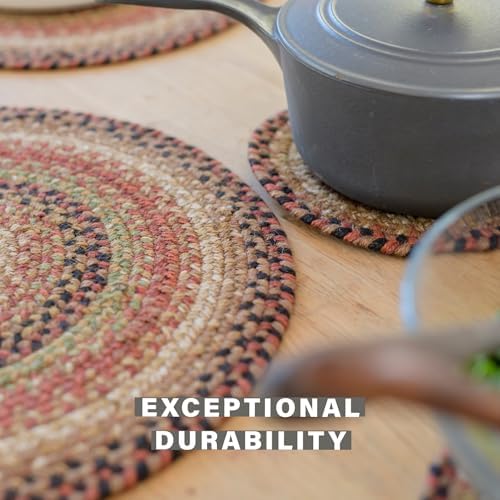 Homespice Gingerbread Jute Braided Placemats, Round 15" Set of 2