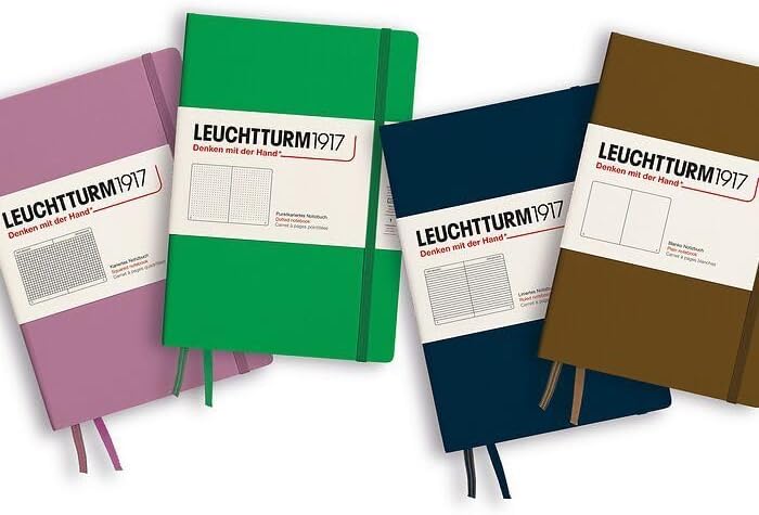 LEUCHTTURM1917 - Notebook Hardcover Medium A5-251 Numbered Pages for Writing and Journaling - Thinking Ahead (Ruled Paper, Spice Brown)