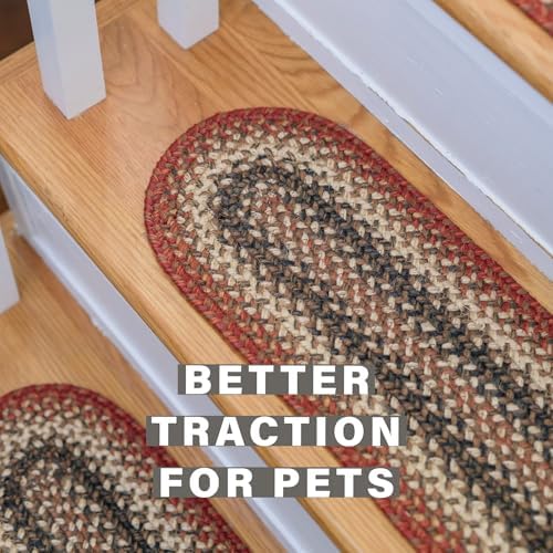Homespice Chester Jute Braided Stair Treads, Rect 8x28 Set of 13