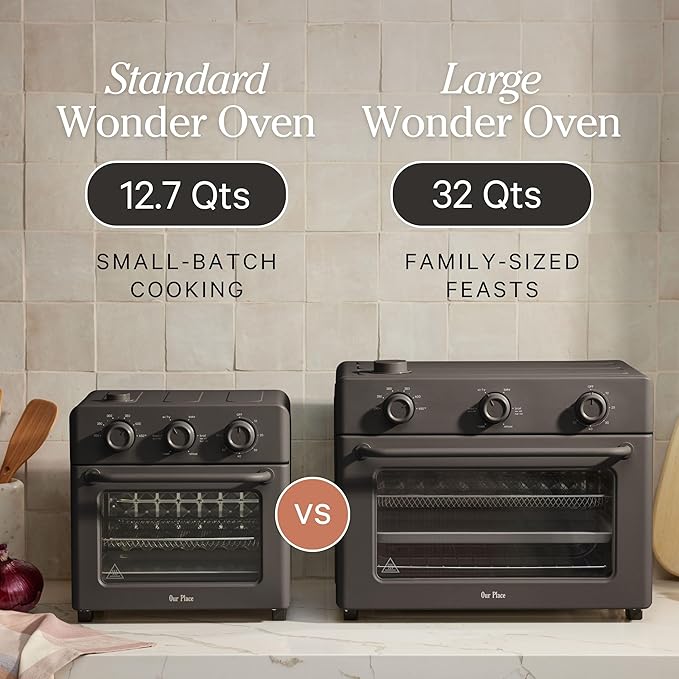 Our Place Large Wonder Oven | 6-In-1 Toxin-Free Air Fryer & Toaster with Steam Infusion | Family-Sized 32QT, 1700W Countertop Design | Includes Bake Tray, Fryer Basket, Large Racks | Blue Salt