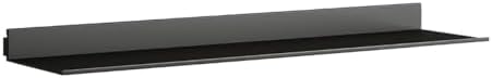 Modern Metal Bookcase Wall Mounted Floating Bookshelf Aluminum Alloy Storage Shelf, Display L-shaped Bookshelf Wall-mounted Rack (Without Lights) Partition Shelf Black 23.6"L x 9.1"W x 2.9"H