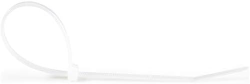 StarTech.com 10"(25cm) Cable Ties - 1/8"(4mm) wide, 2-5/8"(68mm) Bundle Diameter, 50lb(22kg) Tensile Strength, Nylon Self Locking Zip Ties w/Curved Tip - 94V-2/UL Listed, 100 Pack - White, TAA
