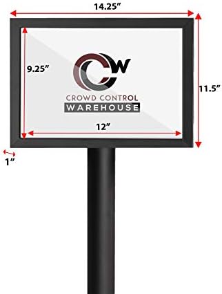 CCW 11 X 14" Horizontal Pedestal Floor Sign Frame, Polished Stainless Steel