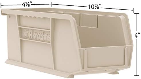 Akro-Mils 30224 AkroBins Plastic Storage Bins, 11"x 4"x 4", Red, 12-Pack