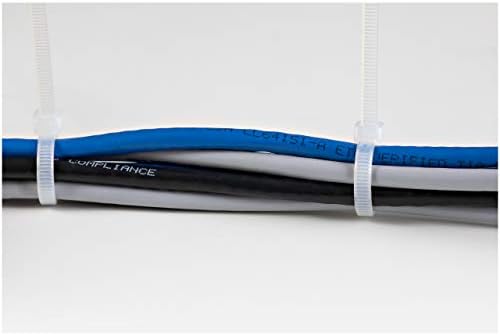 StarTech.com 10"(25cm) Cable Ties - 1/8"(4mm) wide, 2-5/8"(68mm) Bundle Diameter, 50lb(22kg) Tensile Strength, Nylon Self Locking Zip Ties w/Curved Tip - 94V-2/UL Listed, 100 Pack - White, TAA