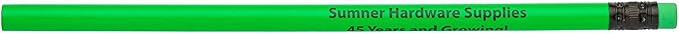 Pencil Guy Promotional Personalized Imprinted Neon Green Round Pencils- 500 per box. 6 colors to choose from!