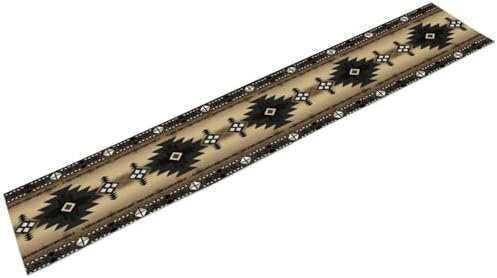 Aztec Table Runner, Southwestern Ethnic Geometric Triditional Table Runner Table Setting Decor for Kitchen Garden Farmhouse Party Holiday Dinner Home, 13x108 in