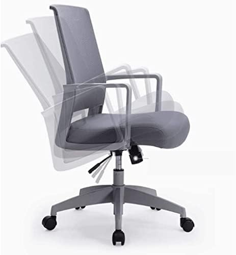 Office Chair Lumbar Reclining Computer Chair Home Study Dormitory Swivel Chair Student Study Mesh Chair Staff Office Chair (Color: Gray Orange) (Color : Black) (Gray Orange)
