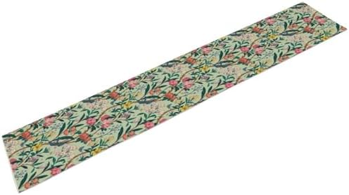 William Morris Floral Table Runner, Birds Butterflies and Bees Botanical Flower Original Design Print Table Runner for Home Party Dining Room Kitchen Decor 13x70 Inch