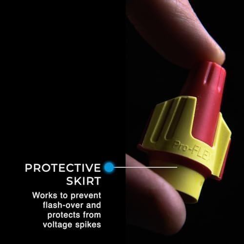 Ideal Electrical Twister Proflex (30-1047) Red/Yellow Wire Connector, Box of 50 — Smooth Twist-On Wire Nuts for 22 to 8 AWG with Comfort SureGrip and Flexible Skirt