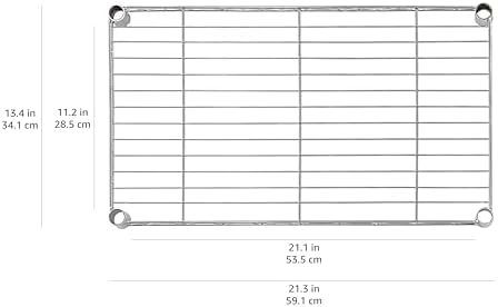 Amazon Basics 5-Shelf Adjustable Storage Shelving Unit for Garage, Steel Wire Rack, 200 Pound Loading Capacity per Shelf, 23.2" x 13.4" x 60", Chrome Finish