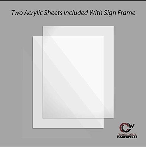 CCW 11 X 14" Horizontal Pedestal Floor Sign Frame, Polished Stainless Steel