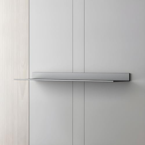 Metal Bookshelf Wall Mounted Contemporary Bookcase Office Aluminum Alloy Wallmounted Storage Shelf Living Room Bookshelf Metal Partition Single-layer Display Shelf Grey 31.5"L x 8.3"W x 3.1"H