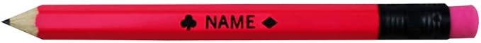 EZPENCILS & GIFTS - Golf Pencils Tipped with Eraser (1/2 a Pencil - Pew Pencils) - Neon Pink Colored Barrel - FREE-PERSONALIZATION - 2HB Black Lead - Custom Text - Non-Smear Eraser – Package of 90