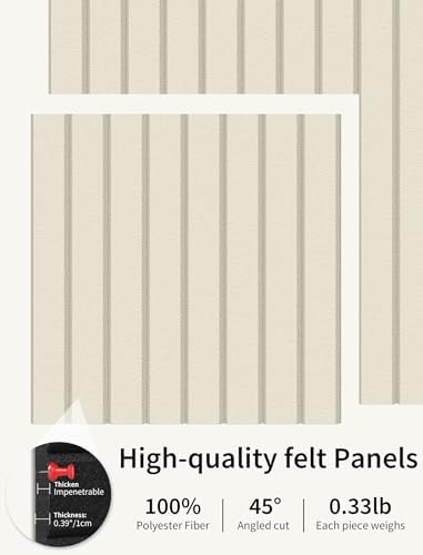 48" x 36" Cork Board Alternative, 12 Pack Felt Bulletin Board Tiles with 30 Adhesive Tabs Wall Push Pin Board for Office Classroom Bedroom Decor