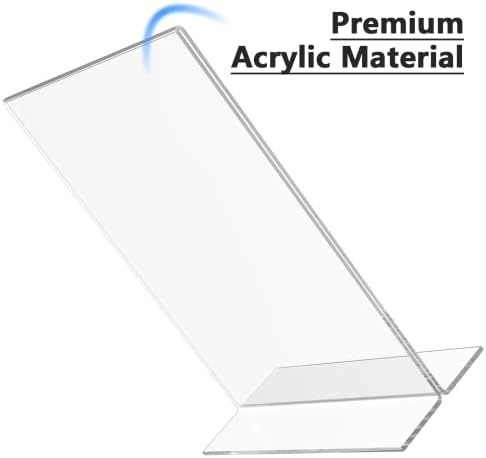 MaxGear 12 Pack Acrylic Sign Holder 5x7 inch Double-Sided Display, Vertical
