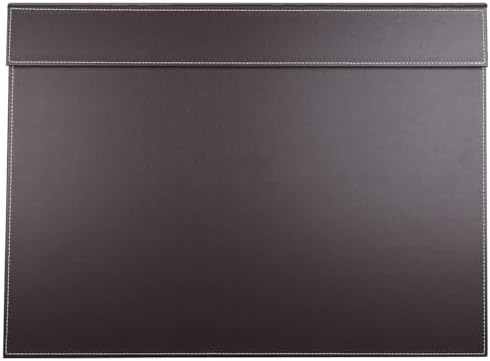 KINGFOM Ultra-Smooth PU Leather Desk Pad & Mat Office Desk Drawing & Writing Board A3/ A4 File Paper Clip Table Protector Mat on Top Large 24''x18'' (Brown)