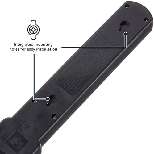 Amazon Basics 6-Outlet Surge Protector Power Strip with 200J Protection, Circuit Breaker, 2ft Extension Cord, Black, 2-Pack