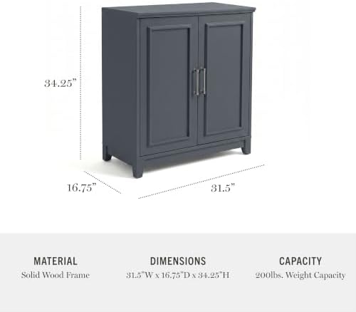 Martha Stewart Lily Pond 3-Piece Modular Cabinet Set, Slate Blue