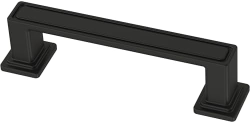 Franklin Brass 10 Pack Matte Black Cabinet Handles 3 inch (76mm) Kitchen Cabinet Handles and Drawer Pulls for Cupboards and Dressers | Recessed Square