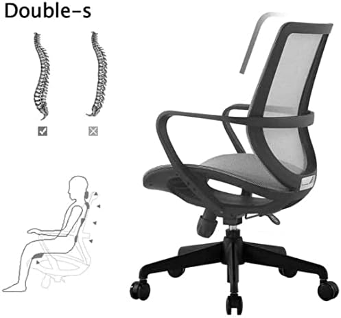 Office Chair Mesh Computer Chair with Lumbar Support Arm Modern Swivel Office Chair (Colour: B) (Colour: B) (C)