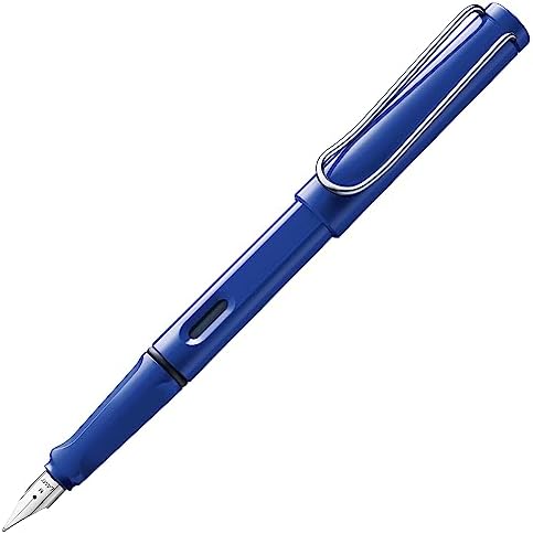 LAMY safari blue - Fountain Pen with ergonomic grip & polished Left-Handed steel nib (LH) in size M - ideal for any Writing & Calligraphy - including LAMY T 10 blue cartridge