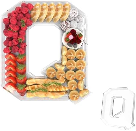 13.8" Acrylic Letter Charcuterie Tray,Fillable Alphabet Box (Letter Q)