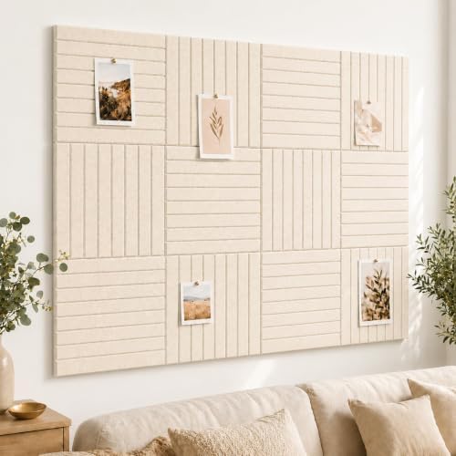 Stripe Felt Bulletin Board Tiles, Cork Board Alternative 48 x 36 in