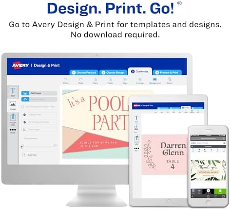 Avery® Clean Edge® Printable Business Cards, Sure Feed® Technology, 2" x 3.5", Ivory, 200 Blank Cards for Inkjet Printers (08876)