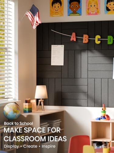 Bumusty 48" x 36" Large Cork Board Alternative, Black