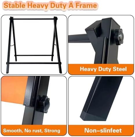 24”x36" Premium Heavy-Duty A-Frame Sign Stand – Holds 2 Insert Boards + 1 Hanging Sign | Weatherproof Sidewalk Sign Holder for Business, Real Estate, Restaurants & Events (STAND ONLY) (3)