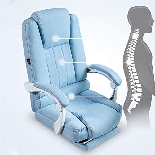 Computer Chair Office Chair Fabric Office Chair Computer Chair Ergonomic Pulley Game Chair Adjustable Tilt 155° with Armrest and Waist Support for Home Ergonomic Desk Chair (Beige Without Foot Pads