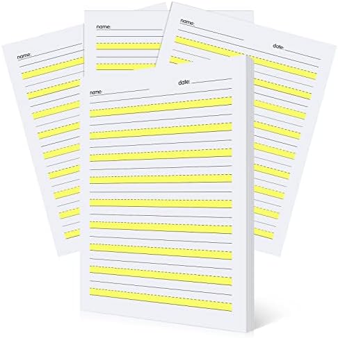 Eaasty 400 Sheets Write Beginner Paper Level 1 Lines & Highlighted,Style 1
