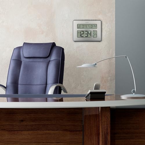 La Crosse Technology Atomic Wall/Table Clock, Metal, 7.5-inch H x 9.75-inch W x 1-inch D (513-1419) (513-1419-INT)