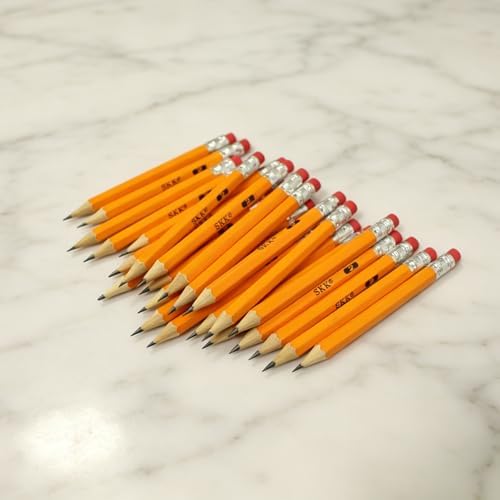 SKKSTATIONERY Half Pencils with Eraser Tops, 576 PCS