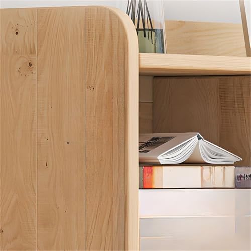 Unfinished Color Pine Book Rack 2/3/4-Tier Storage Solid Wood Cabinet, Pine Wood Storage Shelving Unit 8-Compartment Square Grid Cabinet Low Bookshelf Natural Finish 70.9"L x 11.8"W x 23.6"H