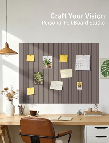 48" x 48" Cork Board Alternative, 16 Pack Felt Bulletin Board Tiles with 30 Adhesive Tabs Wall Push Pin Board for Office Classroom Bedroom Decor