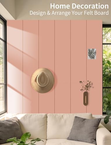 48" x 48" Cork Board Alternative, 16 Pack Felt Bulletin Board Tiles with 30 Adhesive Tabs Wall Push Pin Board for Office Classroom Bedroom Decor