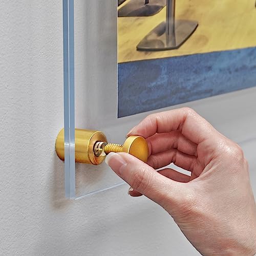 Azar Displays 105524-GLD Acrylic Floating Double Panel Wall Frame,18" x 24" Graphic Size, Overall Frame Size: 18" x 24", Gold