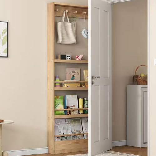 Slim Behind-Door Sto Shelf, 3-4 Tier Book nizer, Space-Saving Wall Shelf for Bedroom, Living Room, Home, Office - Cact Design, Maximize Space