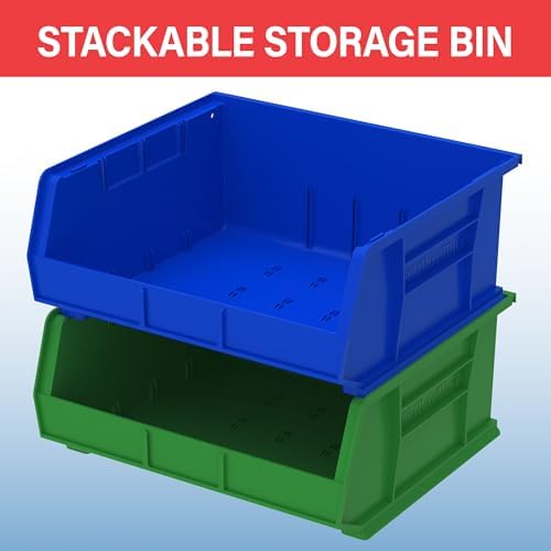 Akro-Mils 30250 AkroBins Plastic Storage Bins, 15"x16"x7", Yellow, 6-Pack