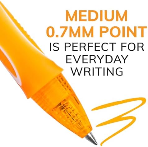 BIC Gelocity Quick Dry Colored Gel Pens, 0.7mm, Black Ink Pens, Pack of 24