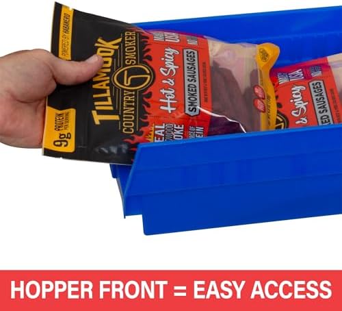 Akro-Mils 30184 Heavy Duty Plastic Shelf Bins, 24"x 8"x 4", Yellow, 6-Pack