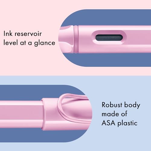 LAMY safari lightrose - Fountain Pen with ergonomic grip & polished steel nib in size EF - ideal for any Writing & Calligraphy - including LAMY T 10 blue cartridge - Right-Handed