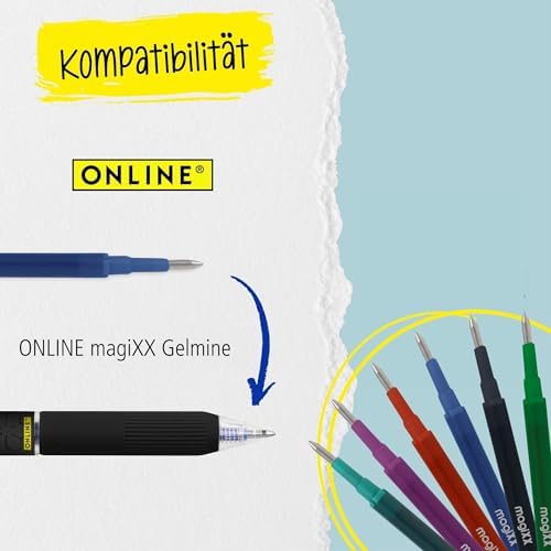 Online magiXX Football Erasable Pen Blue Erasable with 0.7 mm Line Width, Rollerball Pen for Learning to Write, Office, Erasable Pen Set, Erasable Ballpoint Pen for Students