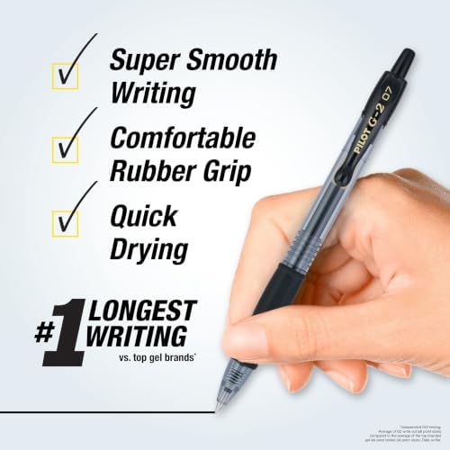 PILOT G2 Premium Gel Pens, Fine Point 0.7mm, Black Ink, 144-Pack
