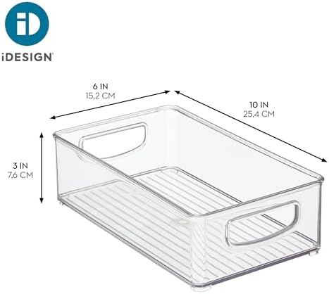 iDesign Stackable Pantry Bin with Handles, Clear